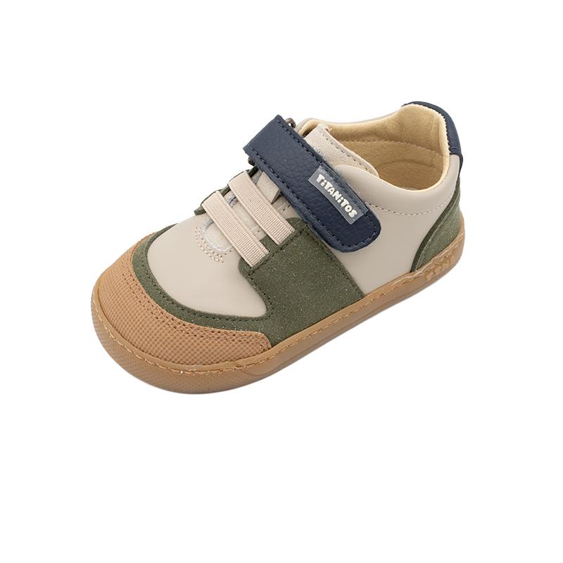 Titanitos - L600 Benasau - Barefoot Trainers - Machine-Washable - Beige Kaki