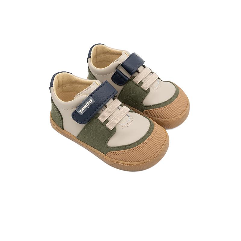 Titanitos - L600 Benasau - Barefoot Trainers - Machine-Washable - Beige Kaki